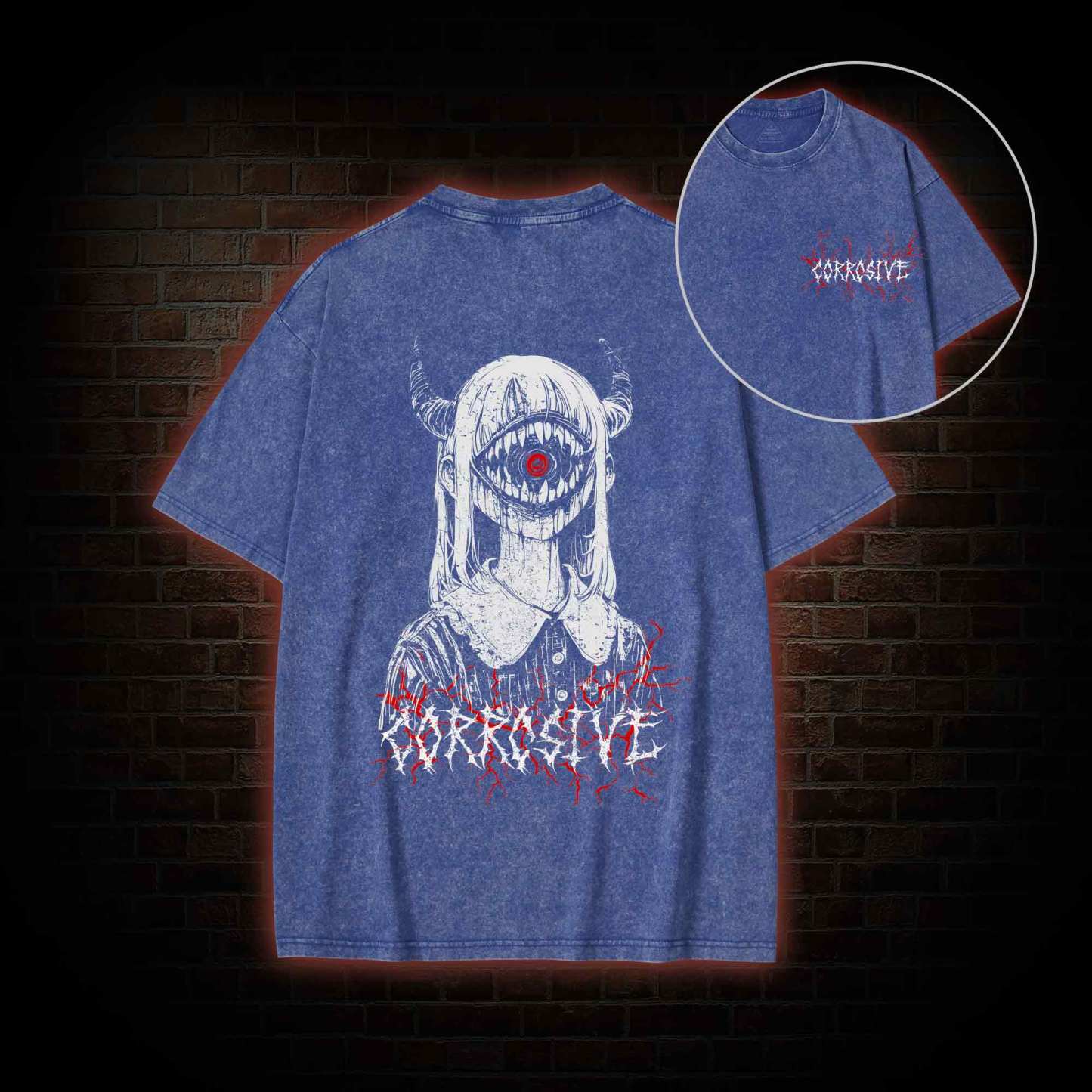 Corrosive Back Back Print Washed T-shirt