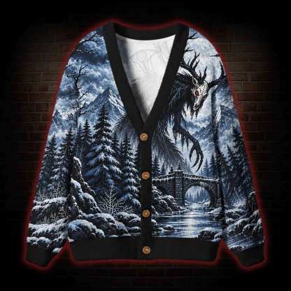 Winter Wendigo Forest Cardigan Sweater
