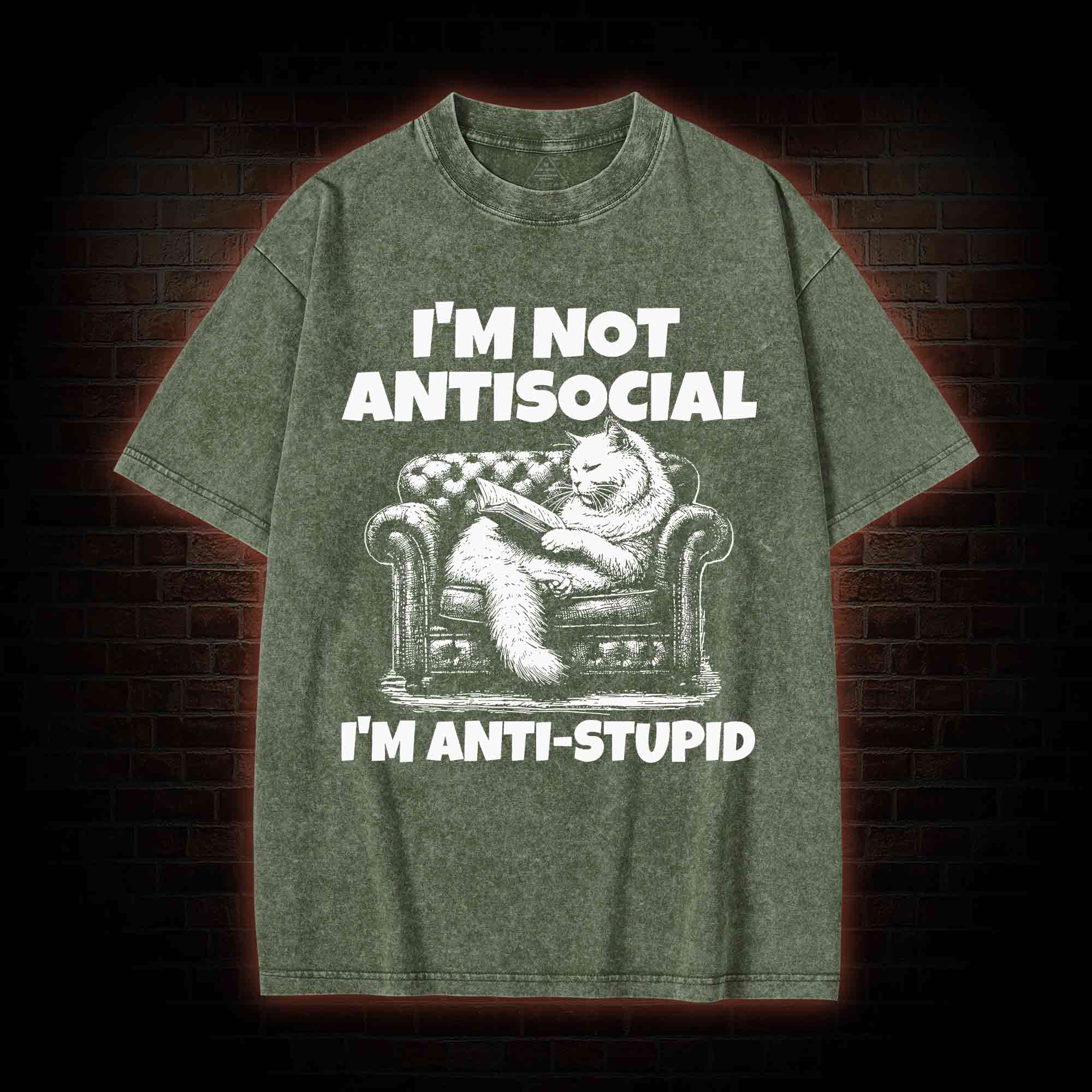 I'm Not Antisocial Washed T-shirt