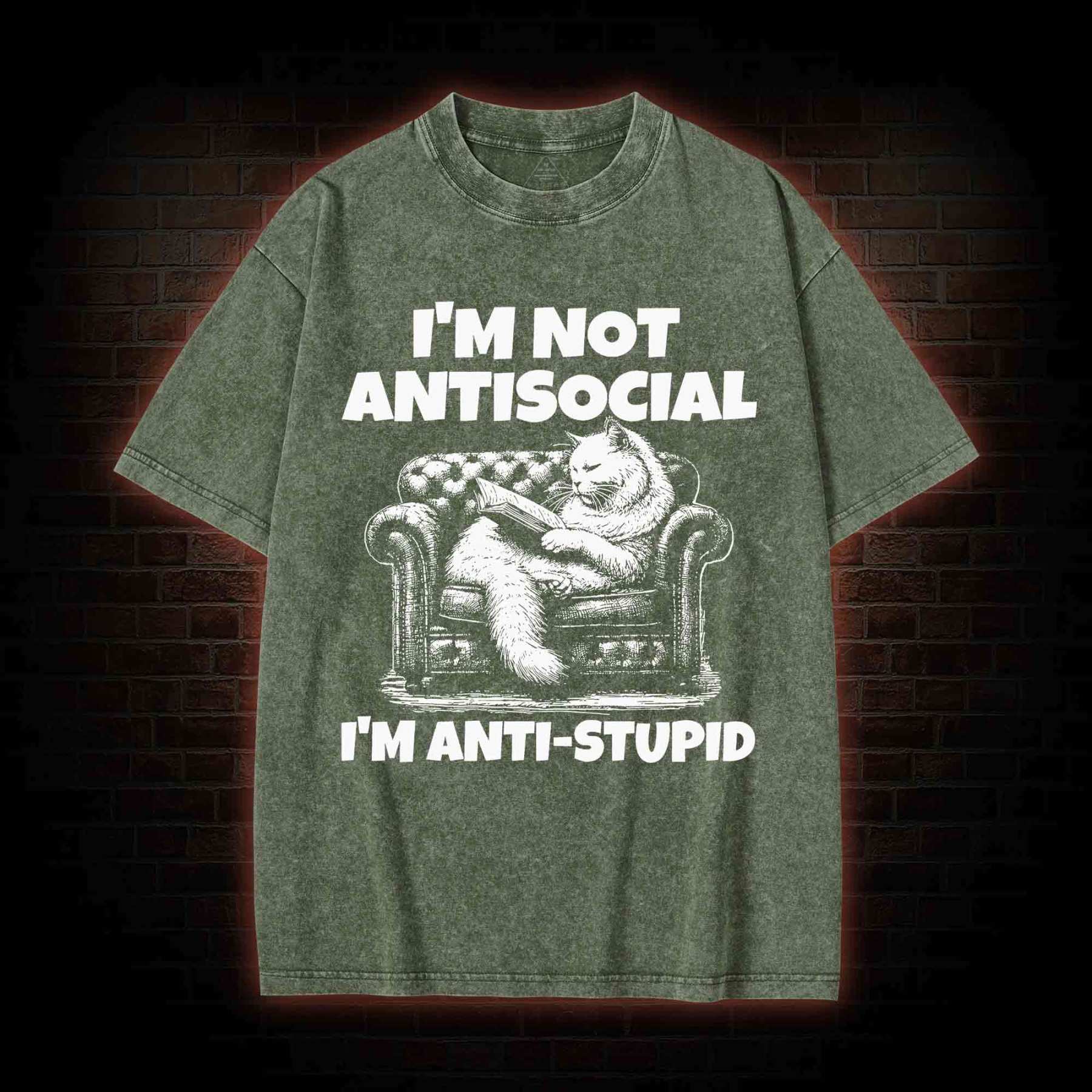 I'm Not Antisocial Washed T-shirt