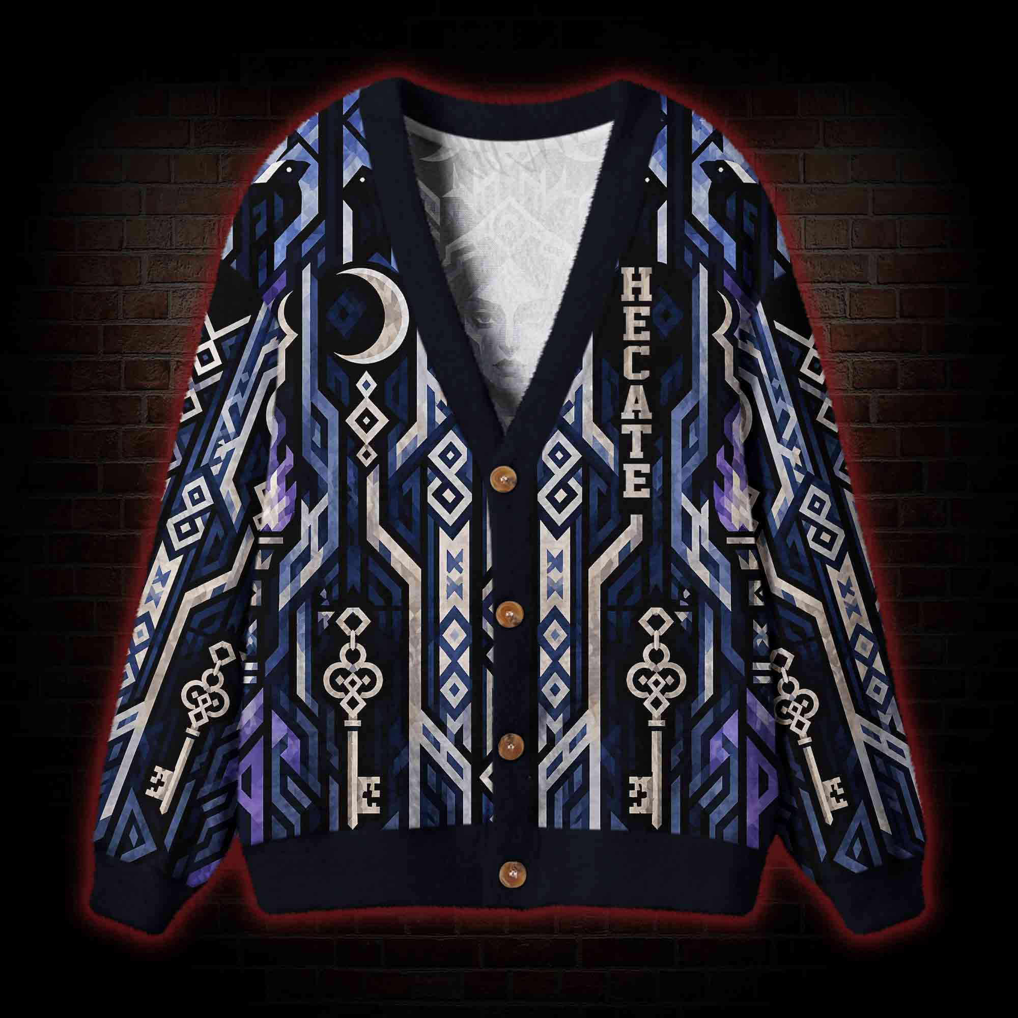 Hecate Moon Keys Cardigan Sweater
