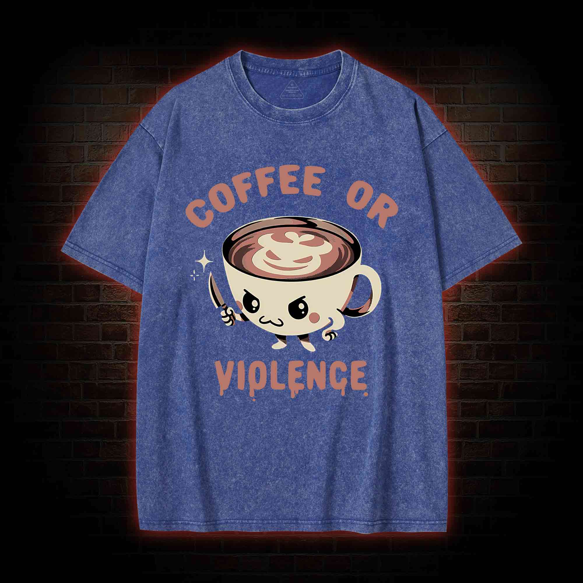 Coffee Or Violence Washed T-shirt
