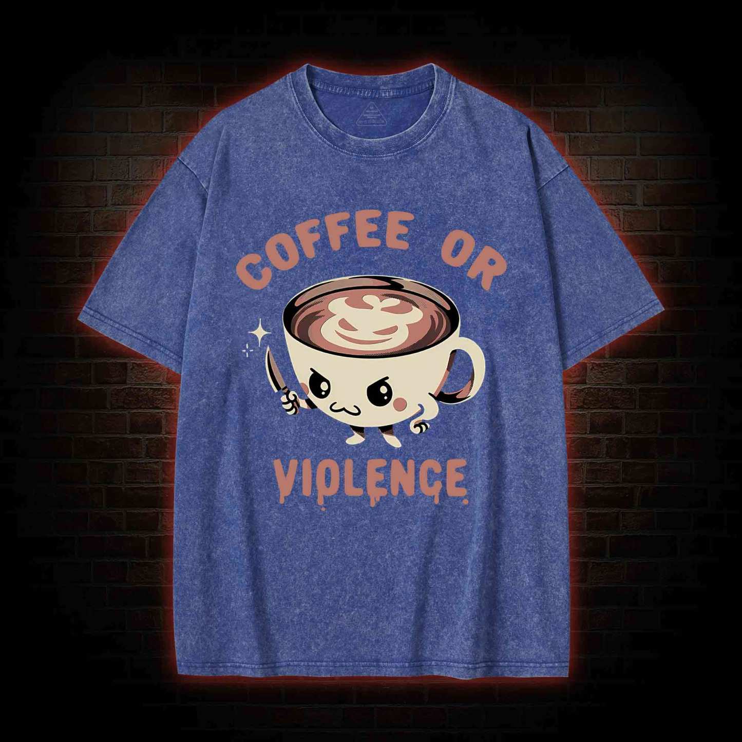 Coffee Or Violence Washed T-shirt