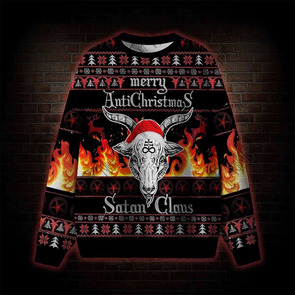 Merry Christmas Hail Satanic Ugly Sweatshirts