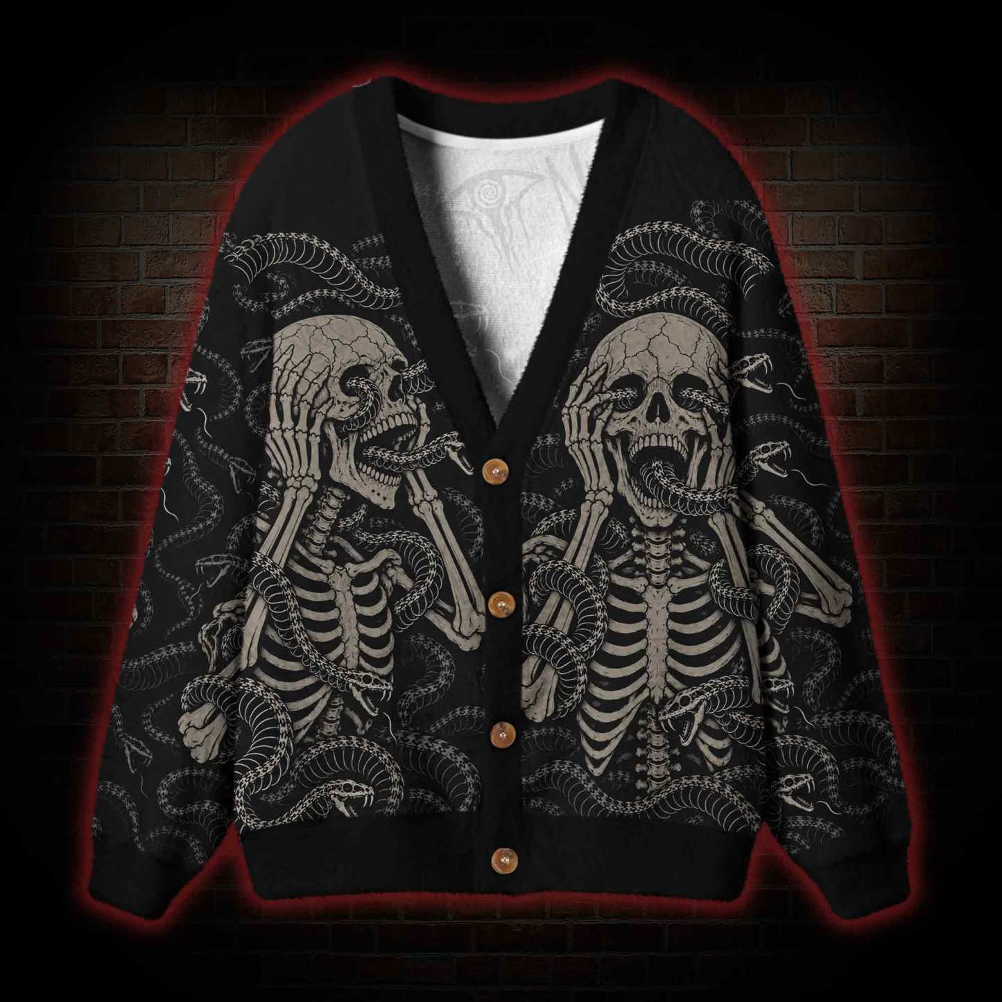 Sceraming Skeletons Cardigan Sweater