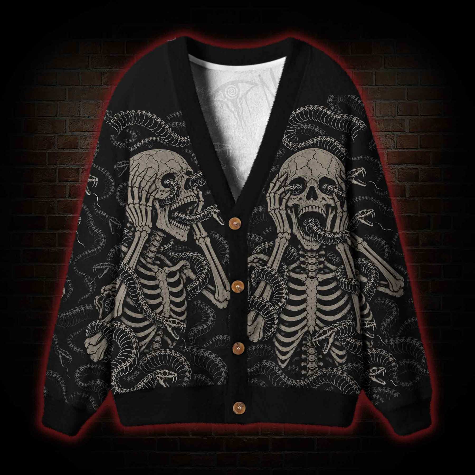 Sceraming Skeletons Cardigan Sweater