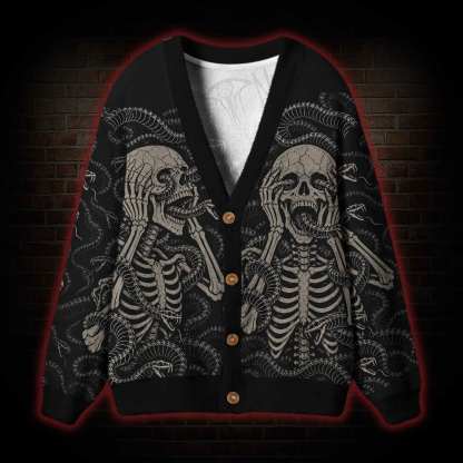 Sceraming Skeletons Cardigan Sweater