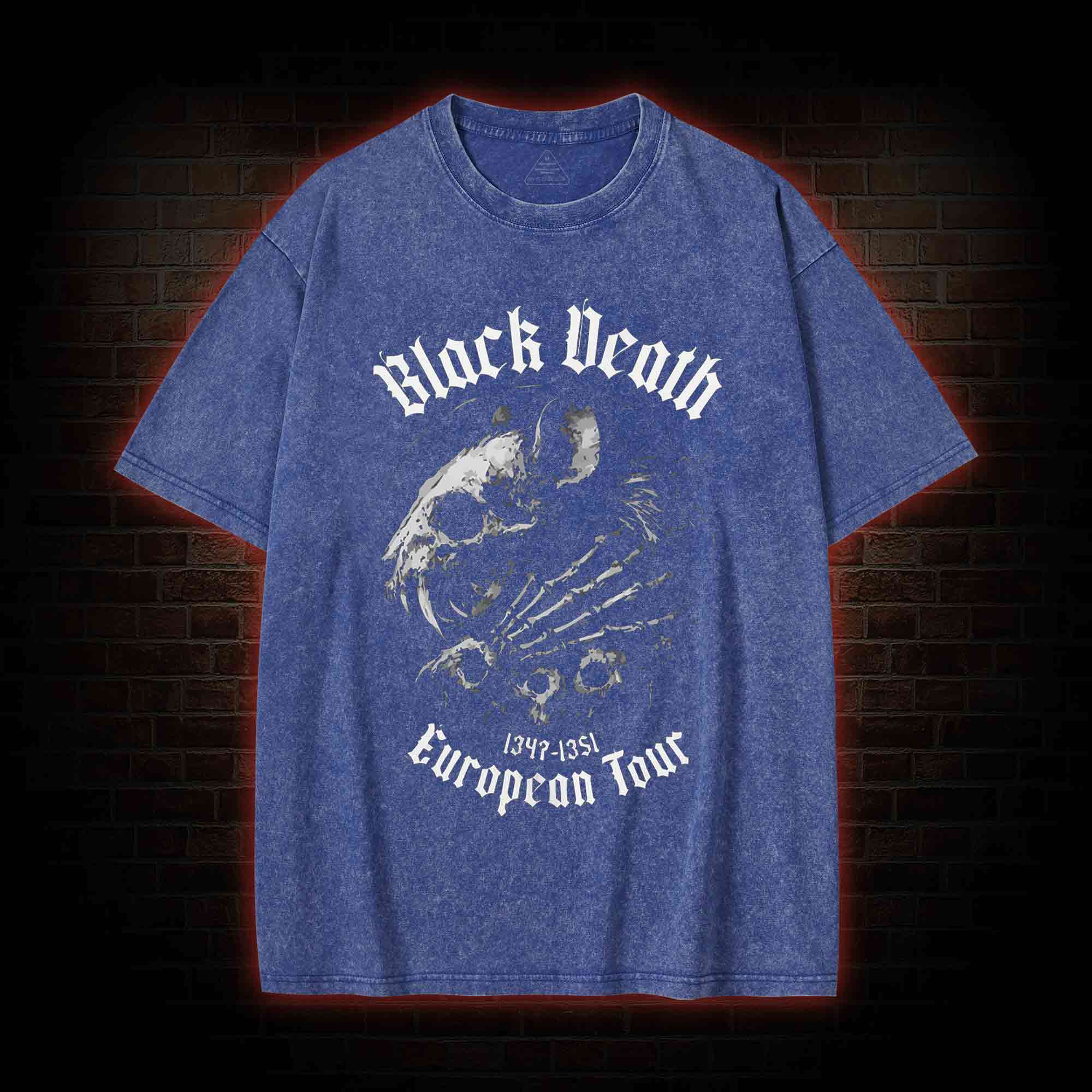 Black Death Plague Washed T-Shirt