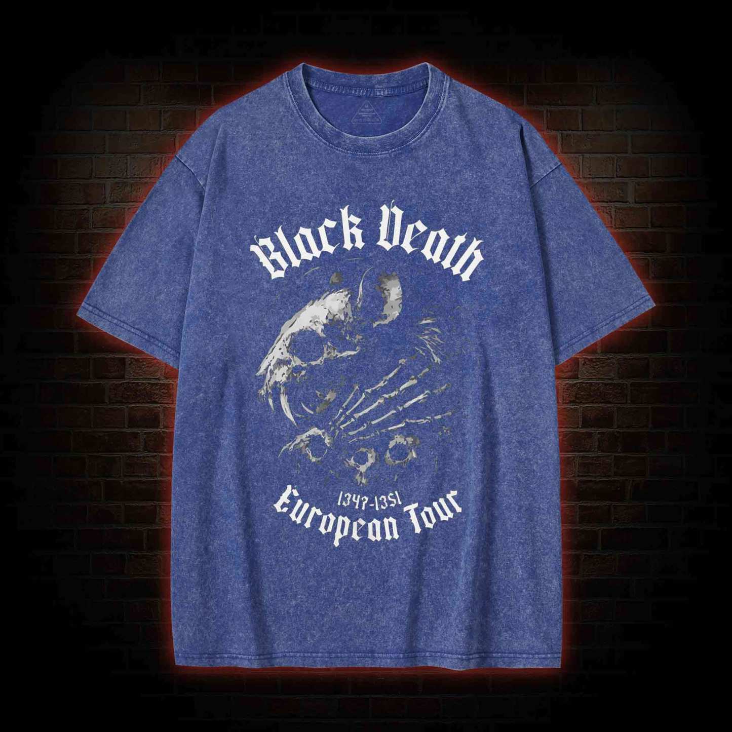 Black Death Plague Washed T-Shirt