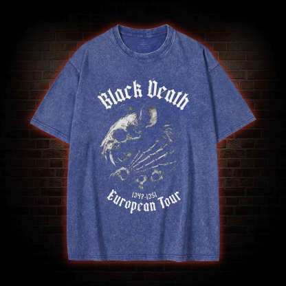 Black Death Plague Washed T-Shirt