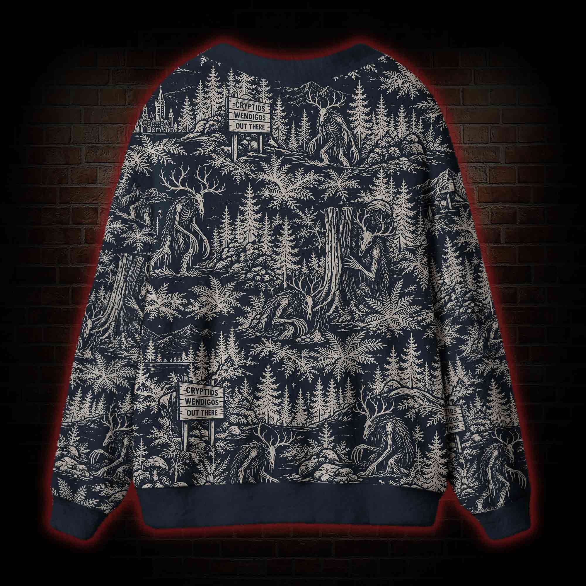 Midnight Forest Etching Cardigan Sweater