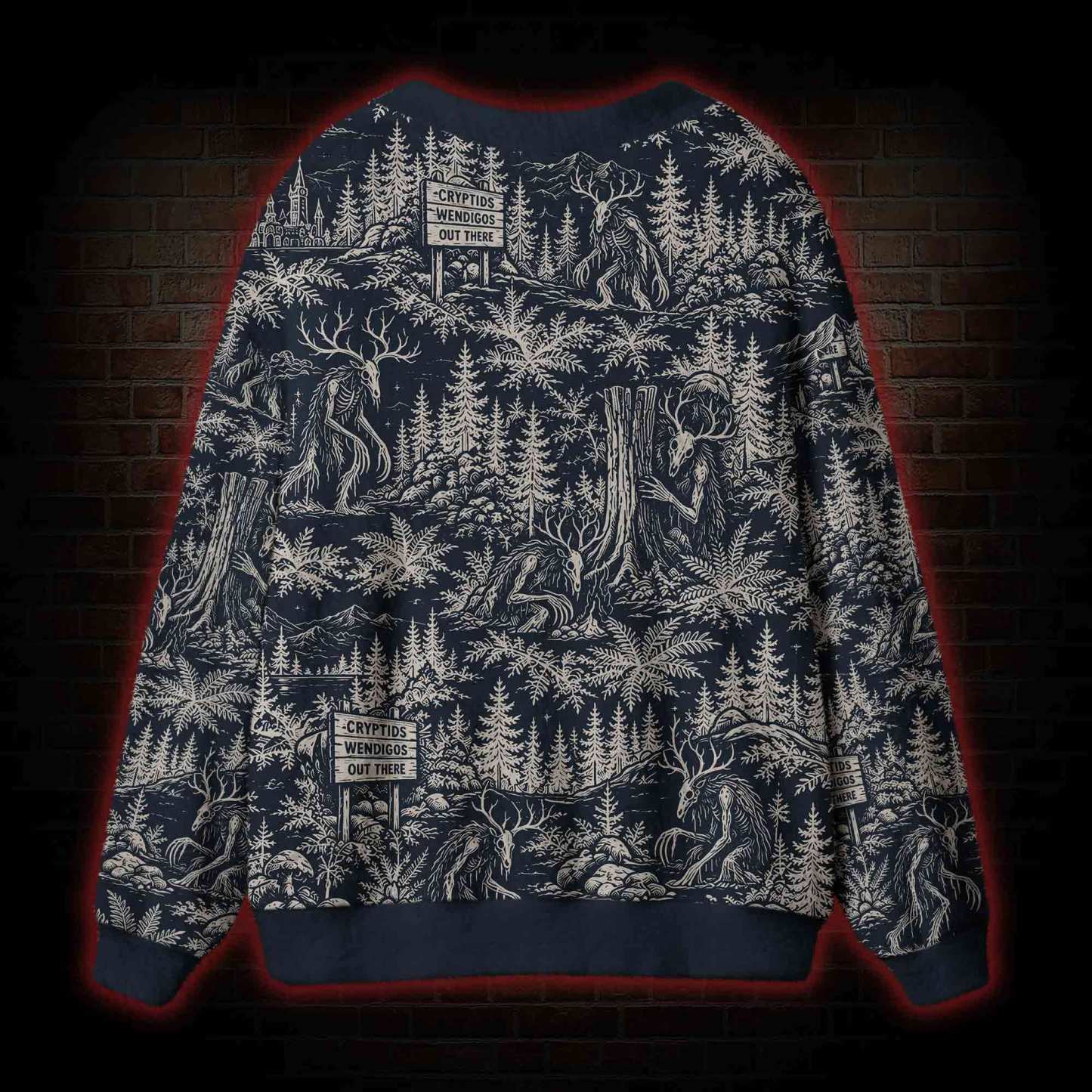 Midnight Forest Etching Cardigan Sweater
