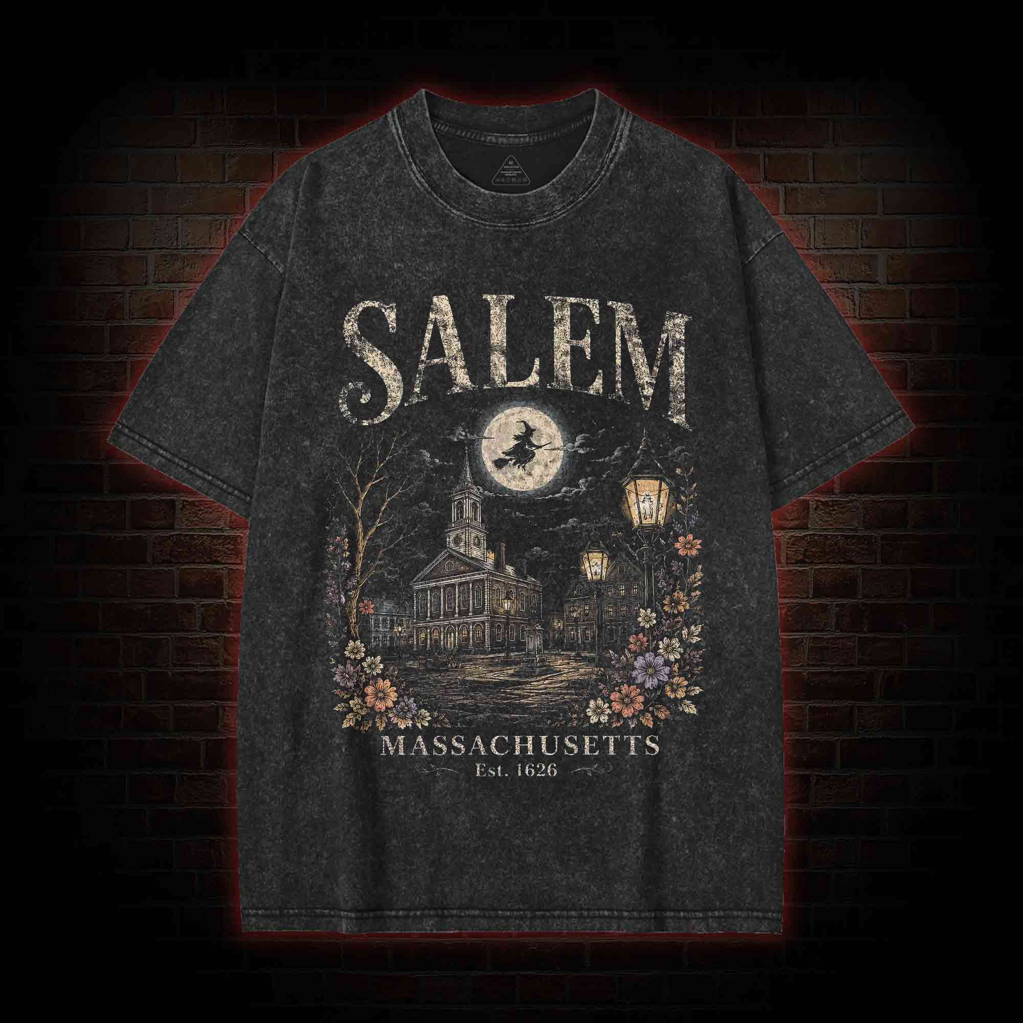 Salem Massachusetts Washed T-shirt