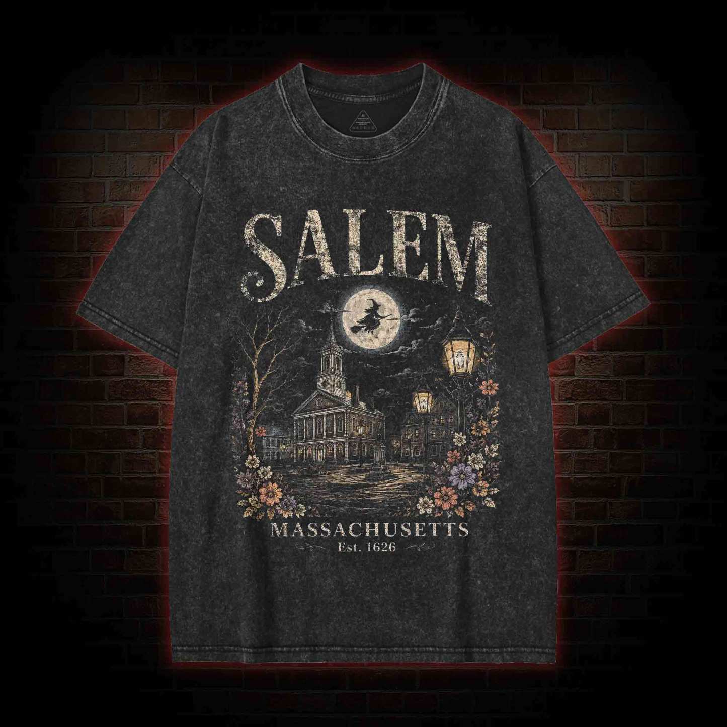 Salem Massachusetts Washed T-shirt