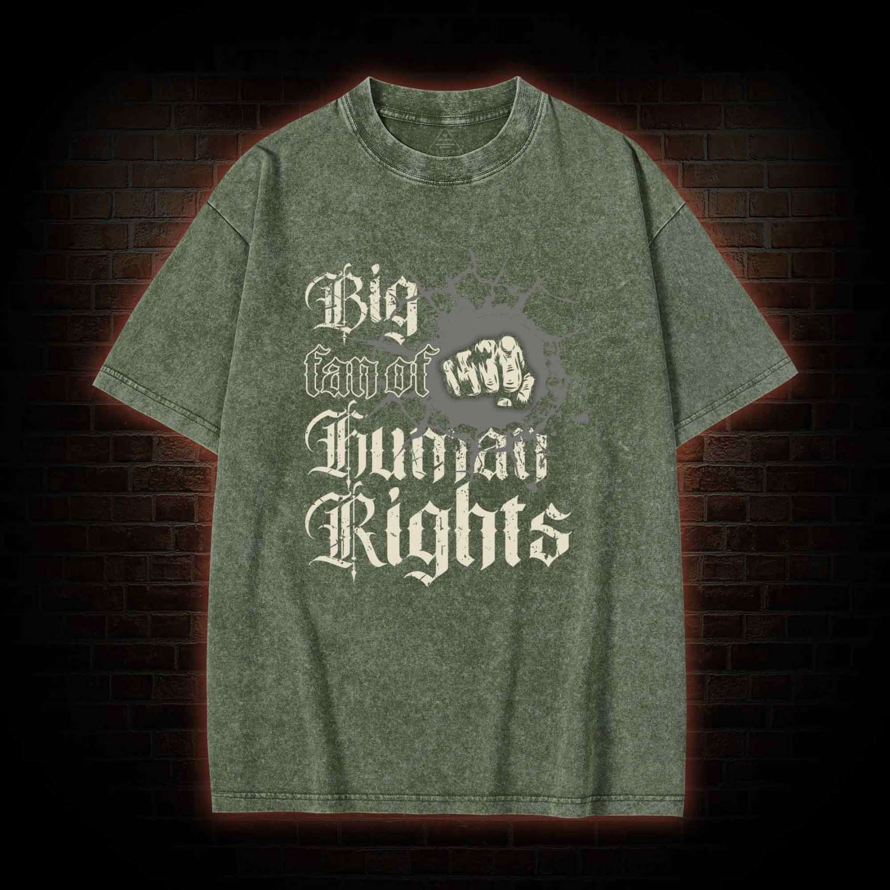 Vintage Big Fan of Human Rights Washed T-shirt