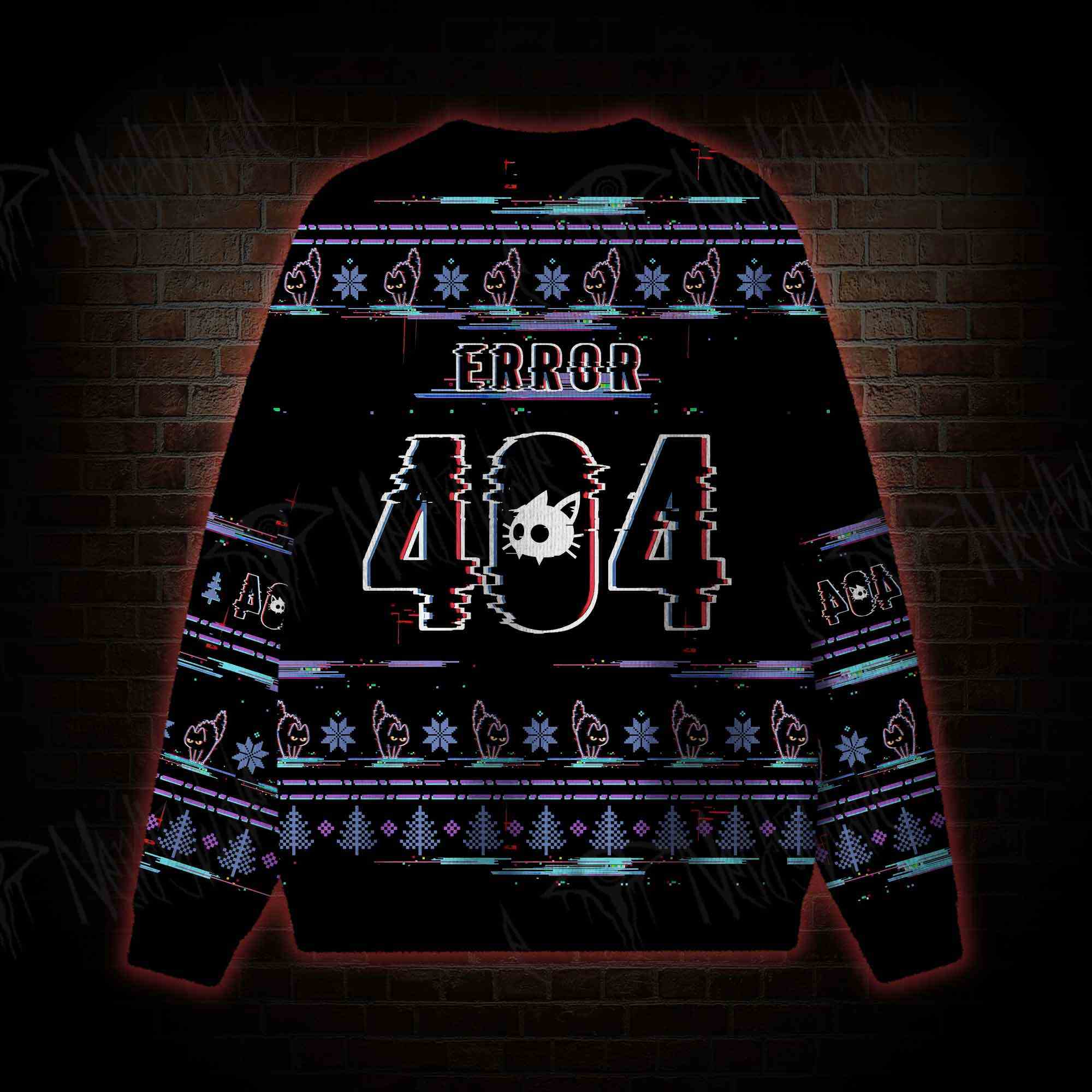 Glitchmas Cat Ugly Sweatshirts