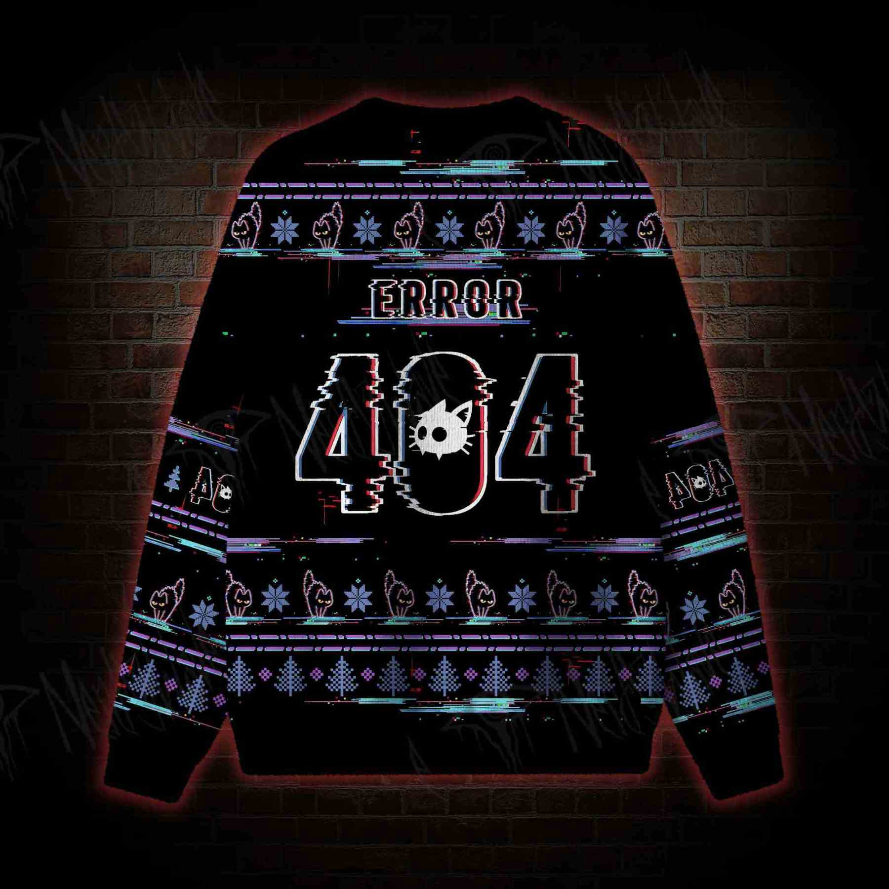 Glitchmas Cat Ugly Sweatshirts