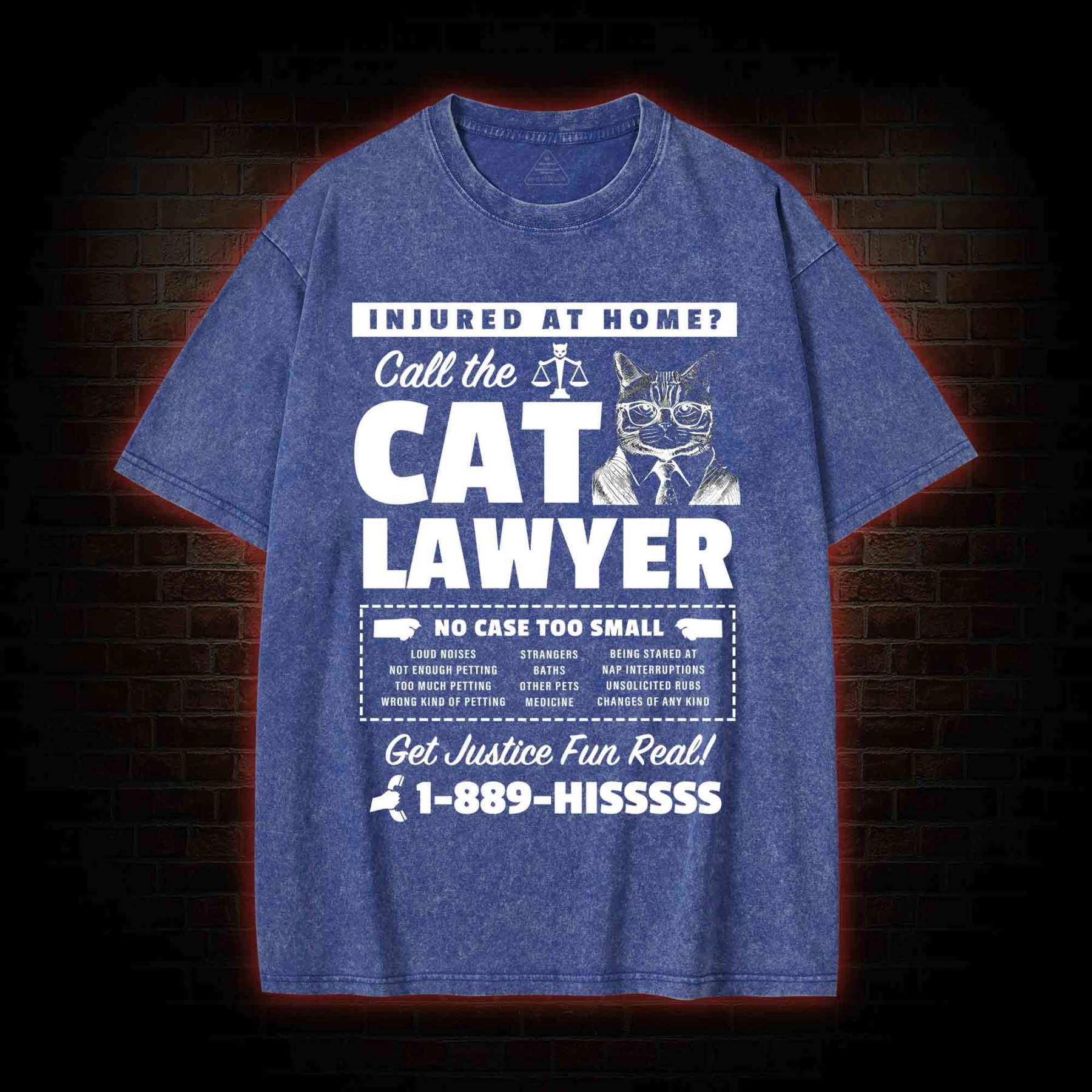 Call The Cat Lawyer Washed T-shirt