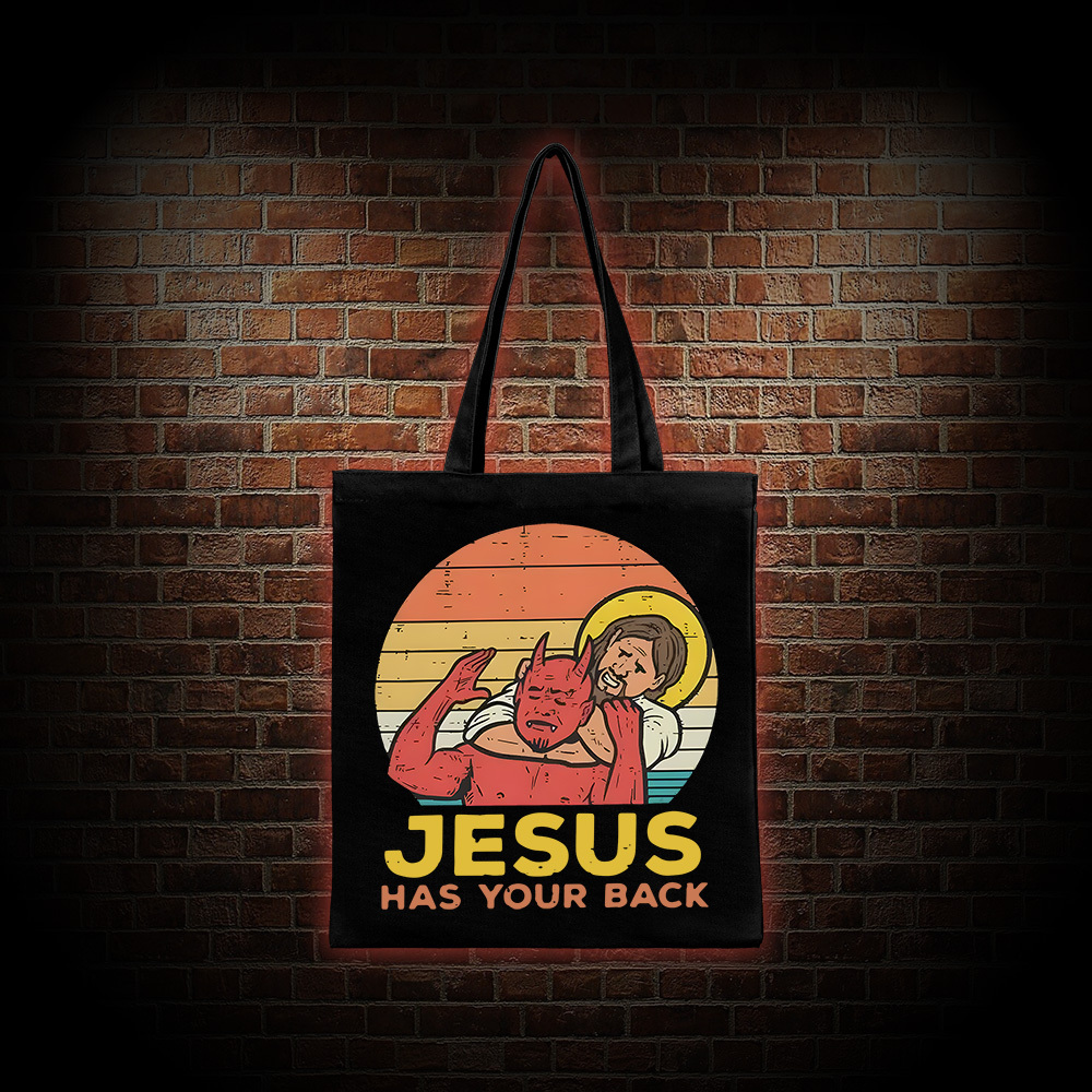 Jesus Has Your Back Tote Bag