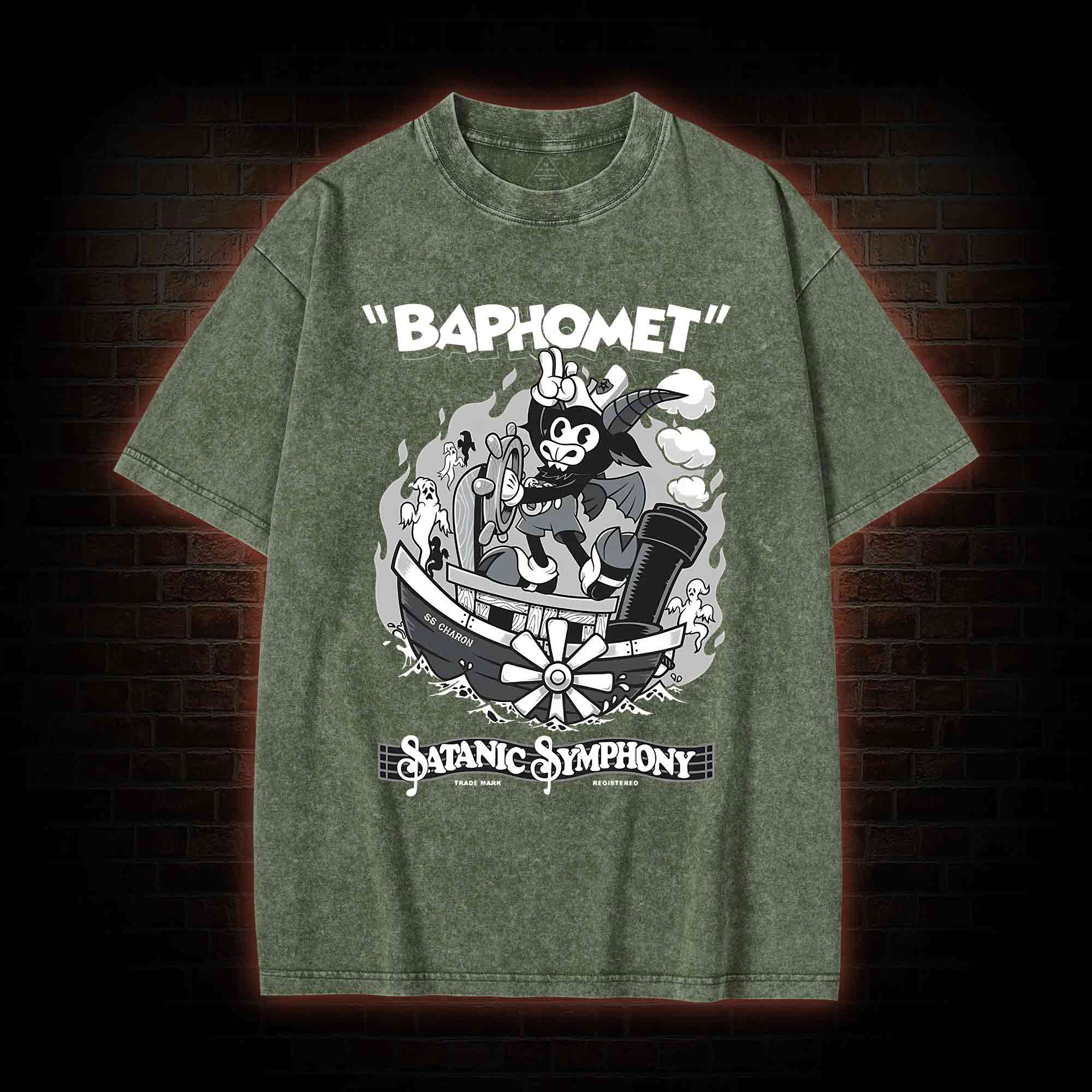 Satanic Symphony Baphomet Washed T-shirt