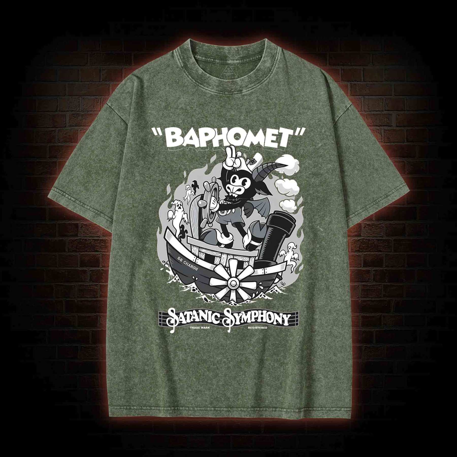 Satanic Symphony Baphomet Washed T-shirt