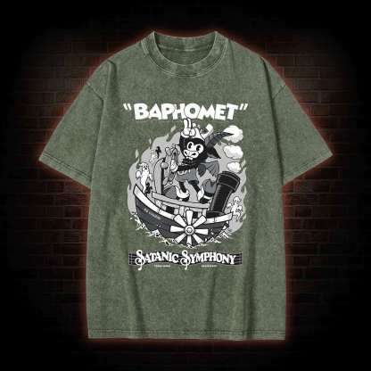 Satanic Symphony Baphomet Washed T-shirt