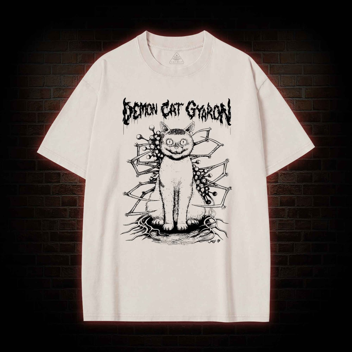 Demon Cat Washed T-shirt