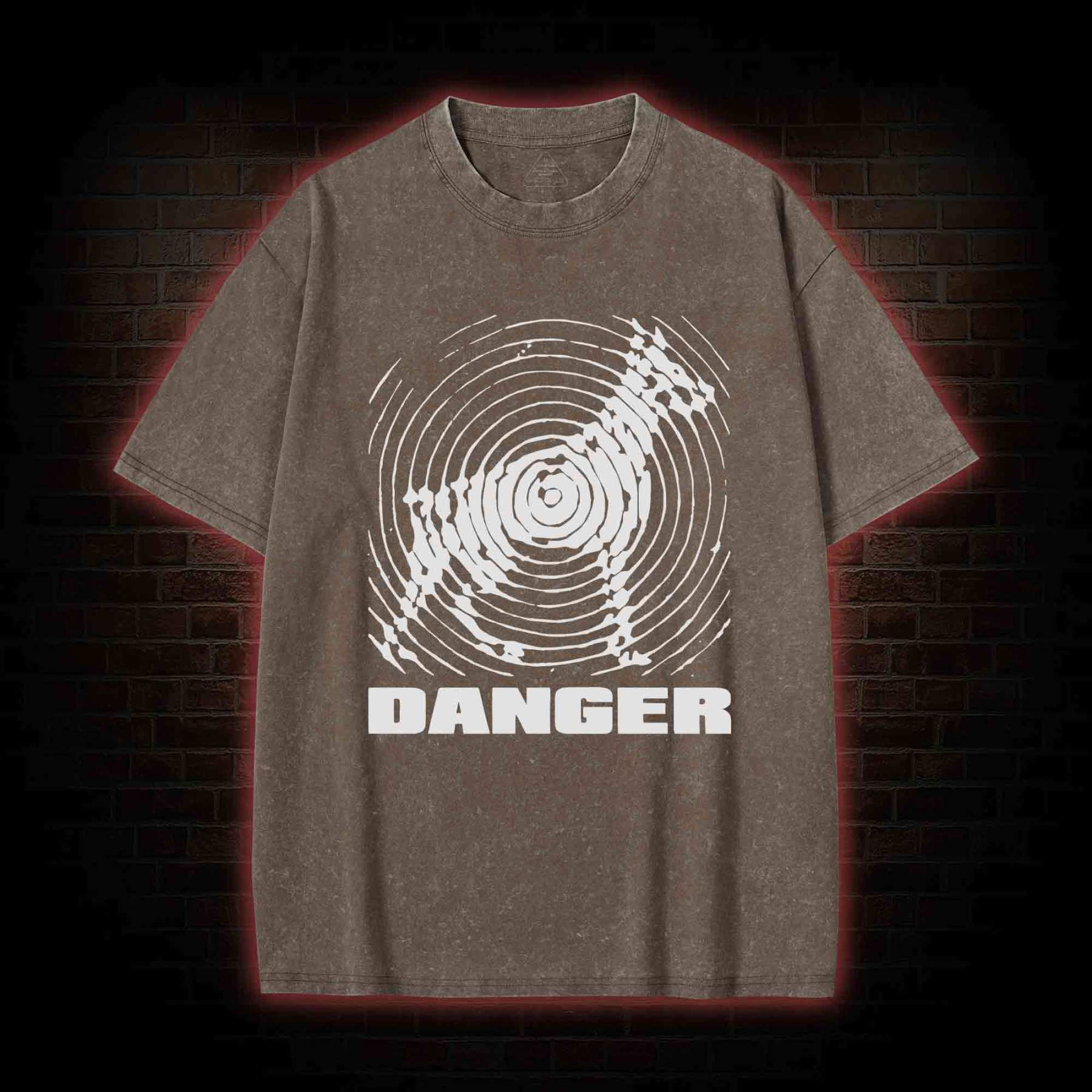 Danger Sign Washed T-shirt