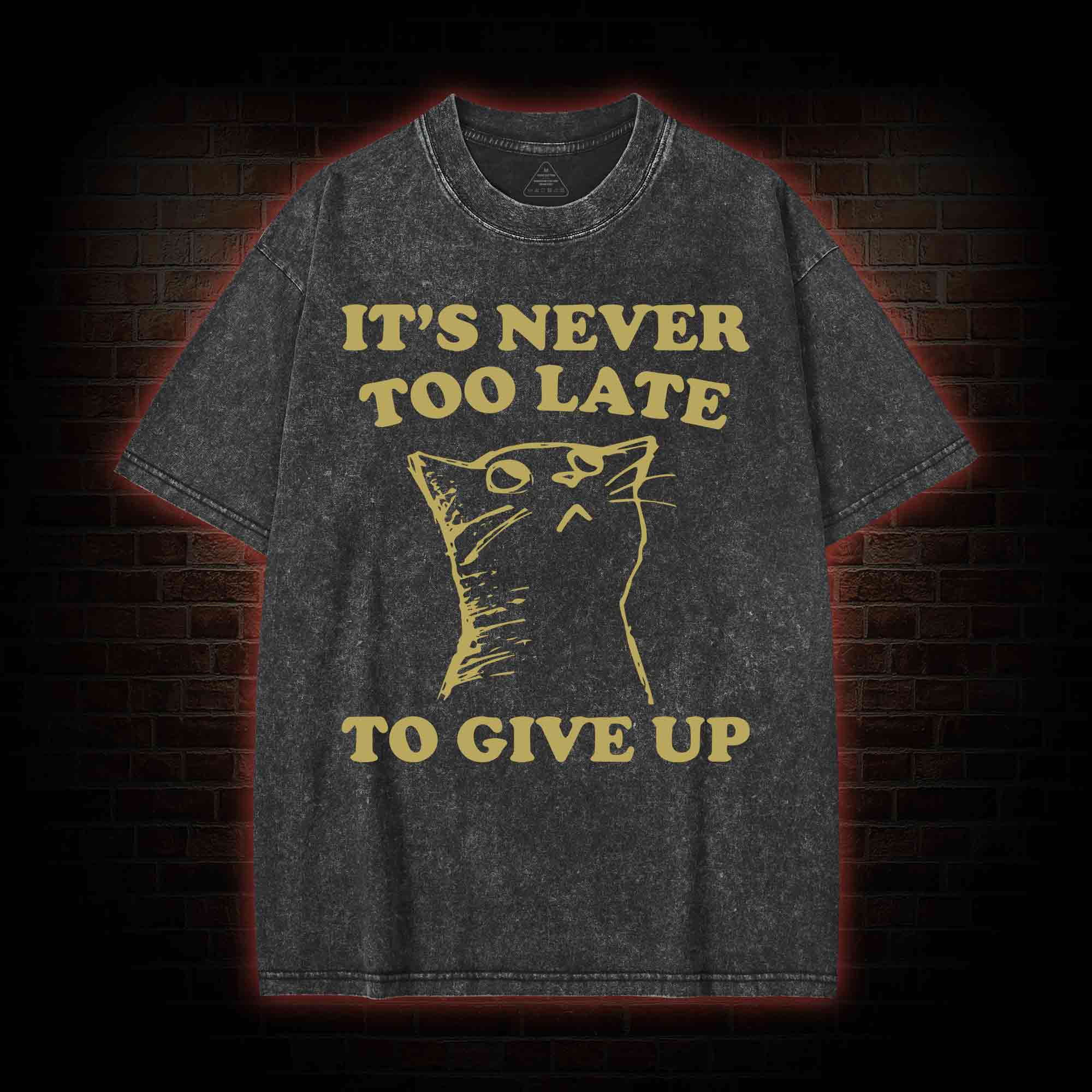 It's Never Too Late To Give Up Washed T-shirt