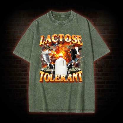 Lactose Tolerant Vintage Graphic Washed T-shirt