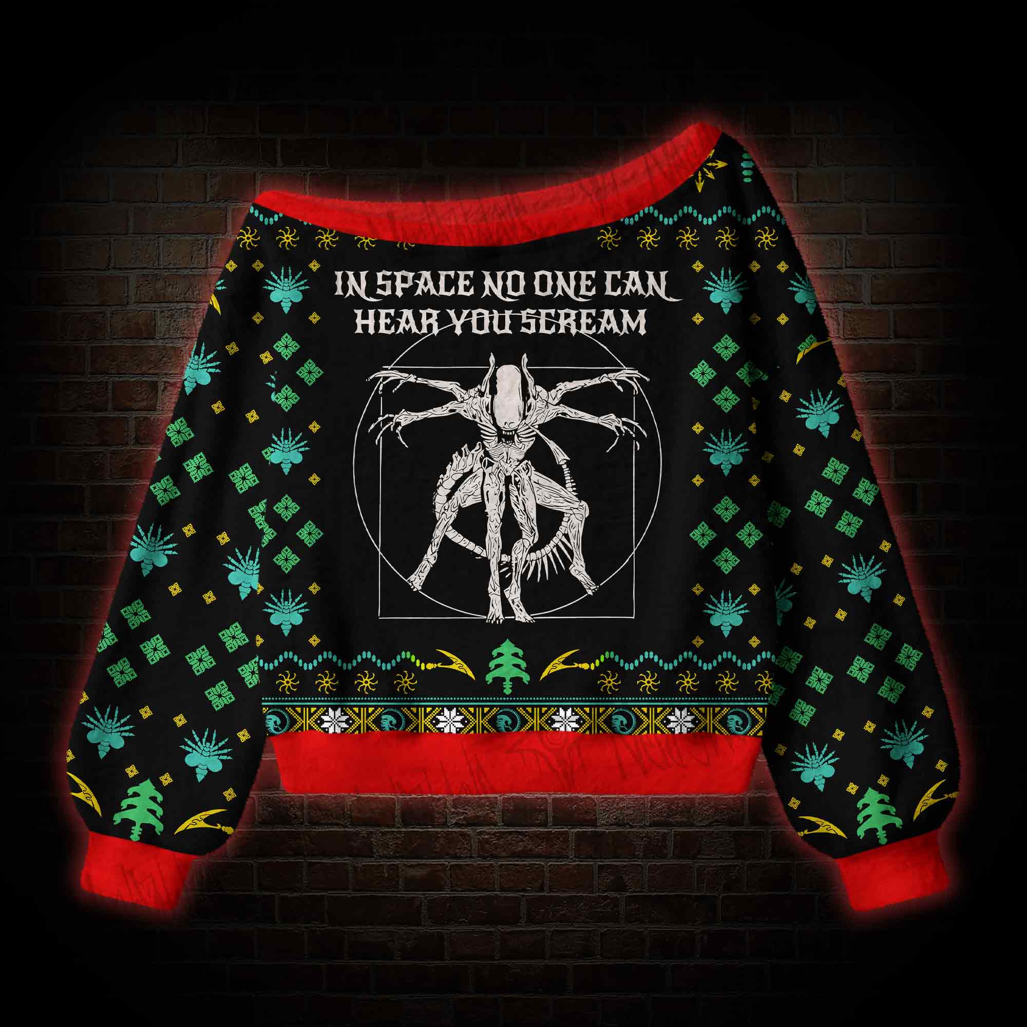 Alien Off Shoulder Ugly Sweater