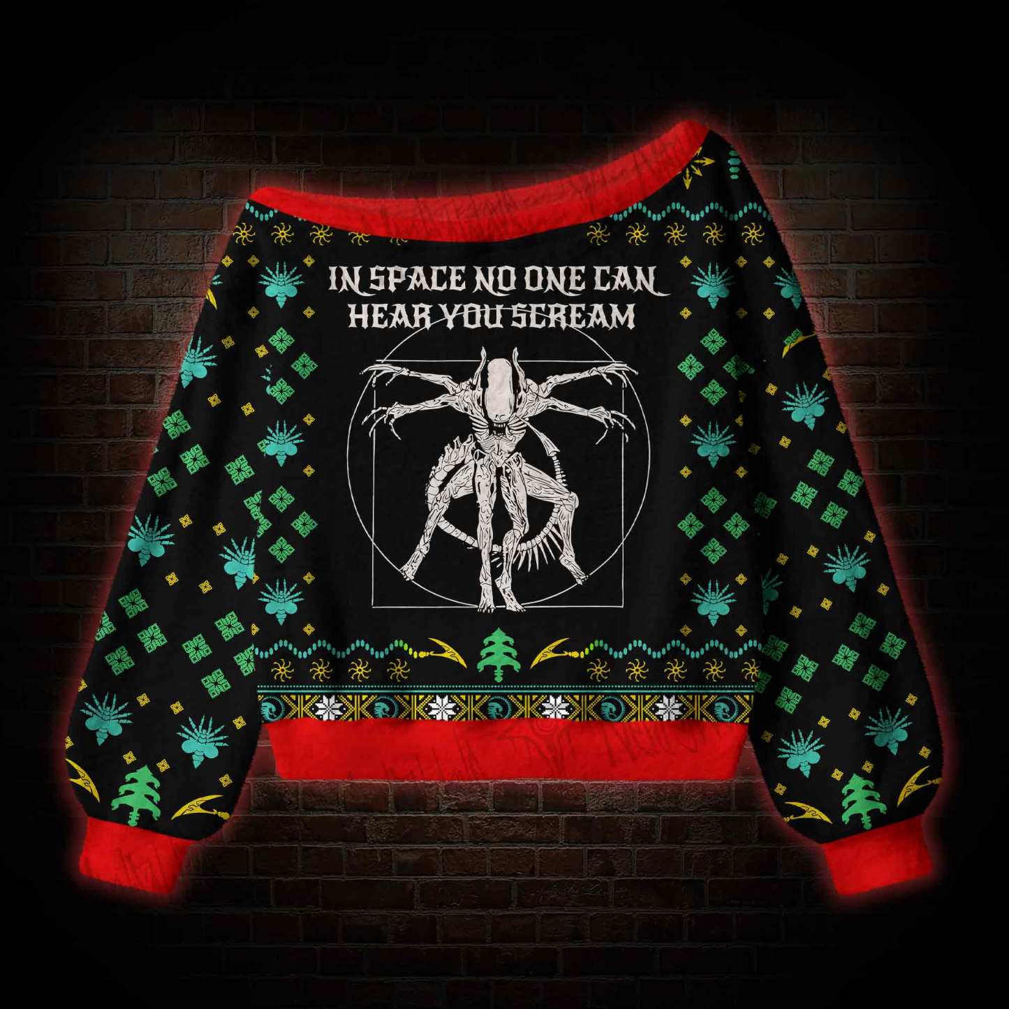 Alien Off Shoulder Ugly Sweater