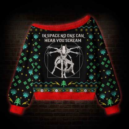 Alien Off Shoulder Ugly Sweater