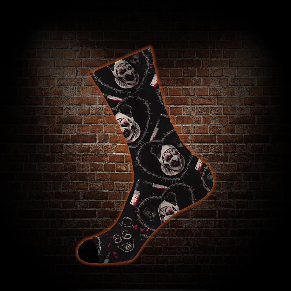 Barbed Wire Horror Clown Socks