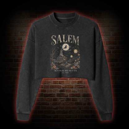 Salem Massachusetts Washed Cropped Sweatshirts