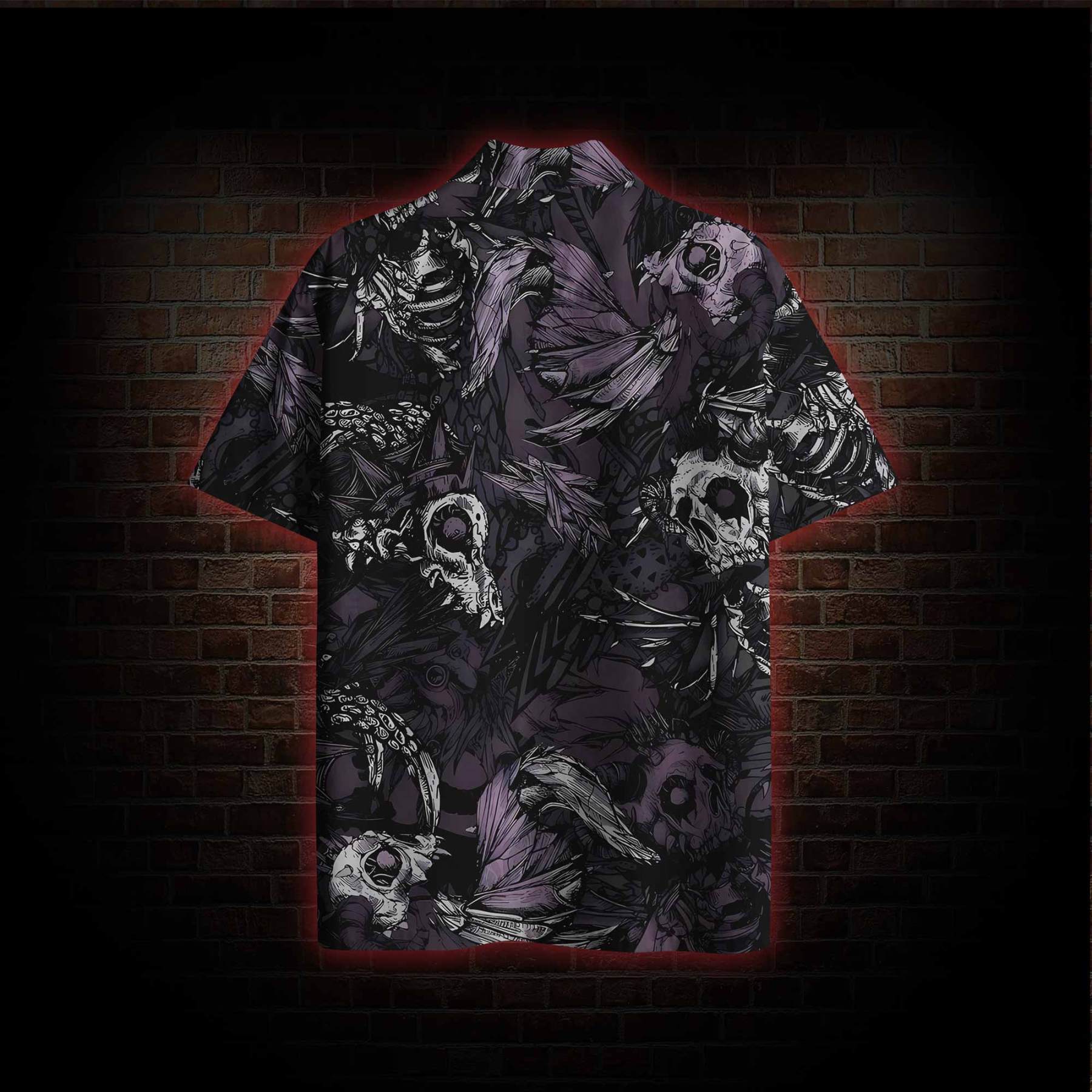 Skull and Dead Leaves Hawaiian Shirt