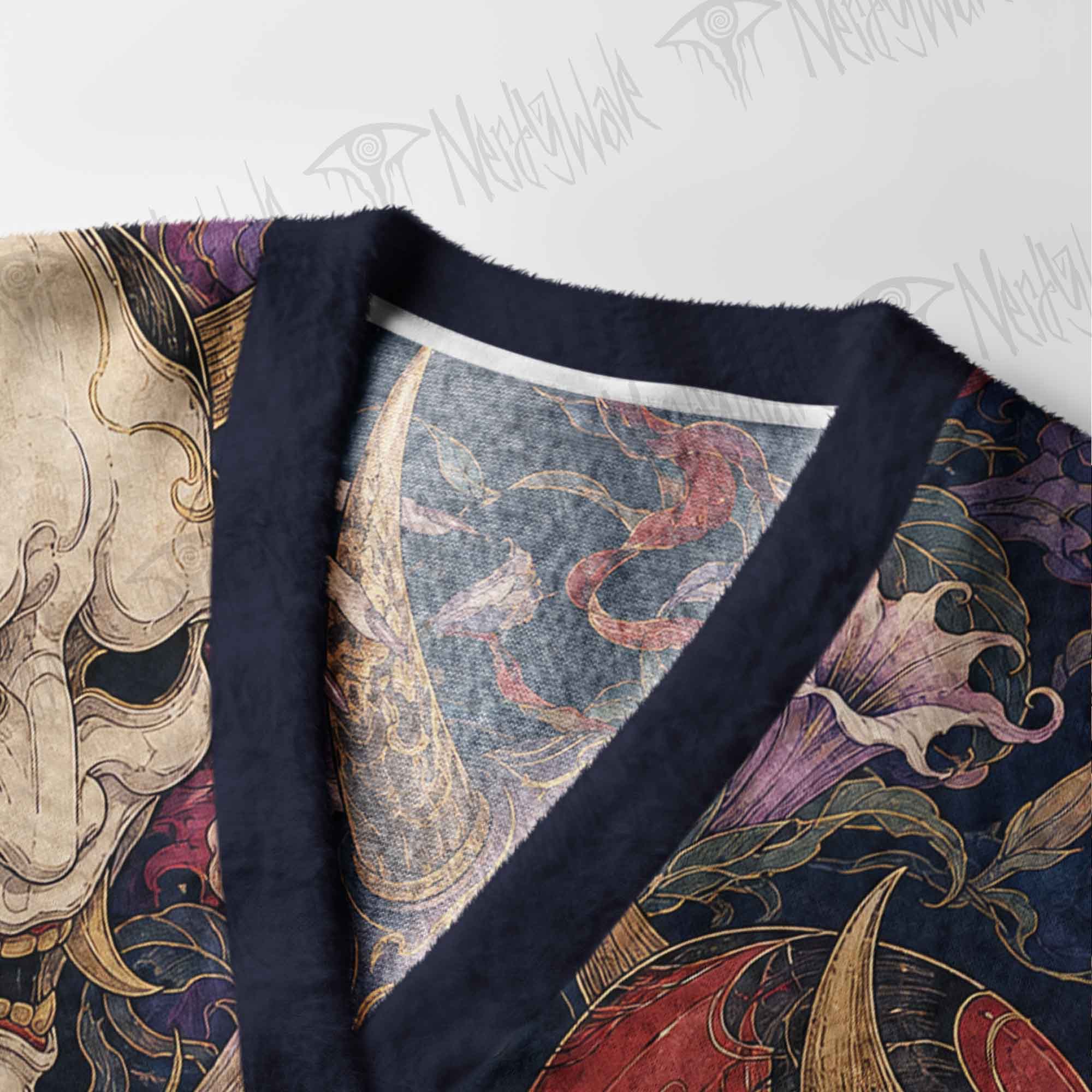 Japanese Hannya Demon Cardigan Sweater