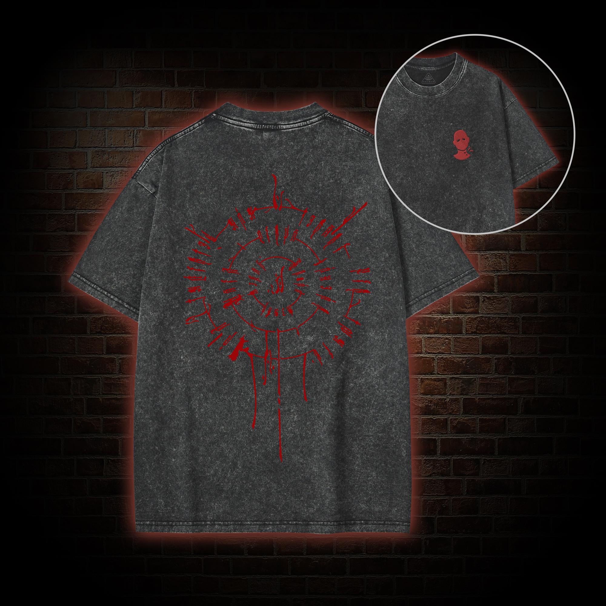 Bloodless Vintage Back Print Washed T-shirt