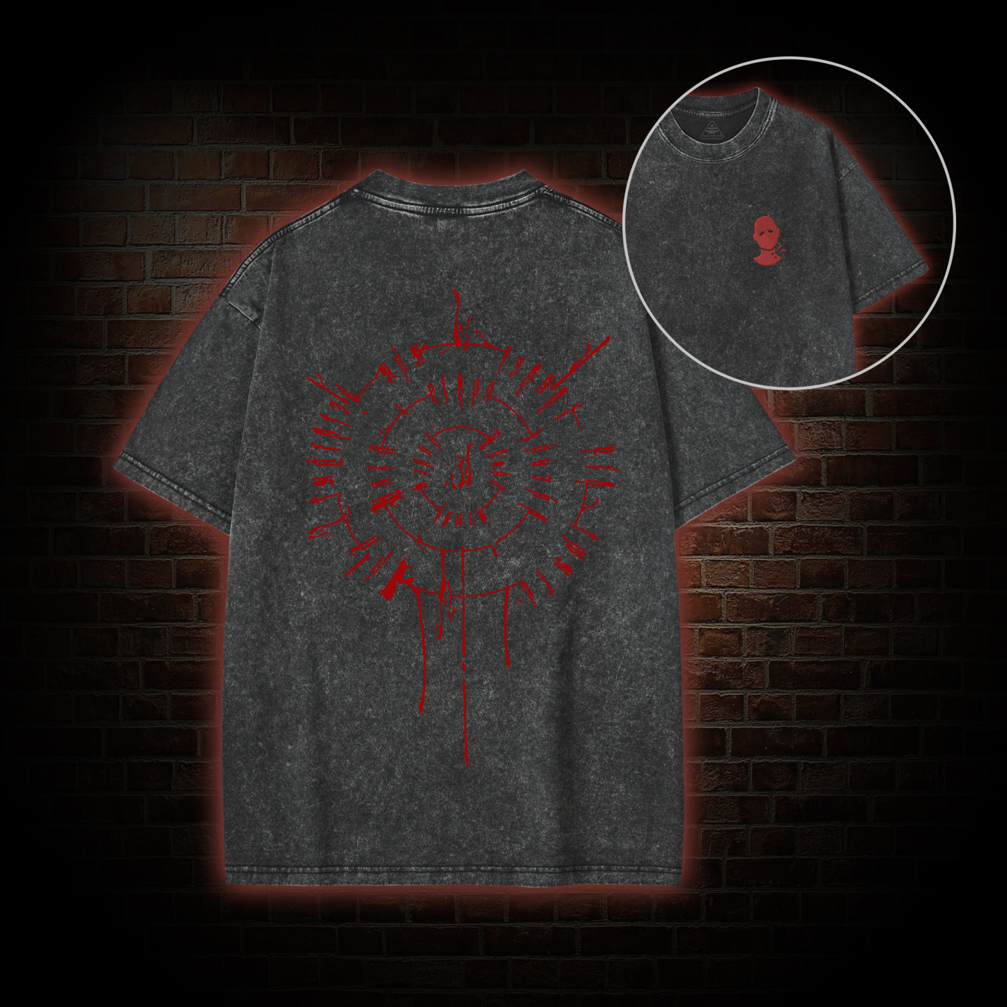 Bloodless Vintage Back Print Washed T-shirt