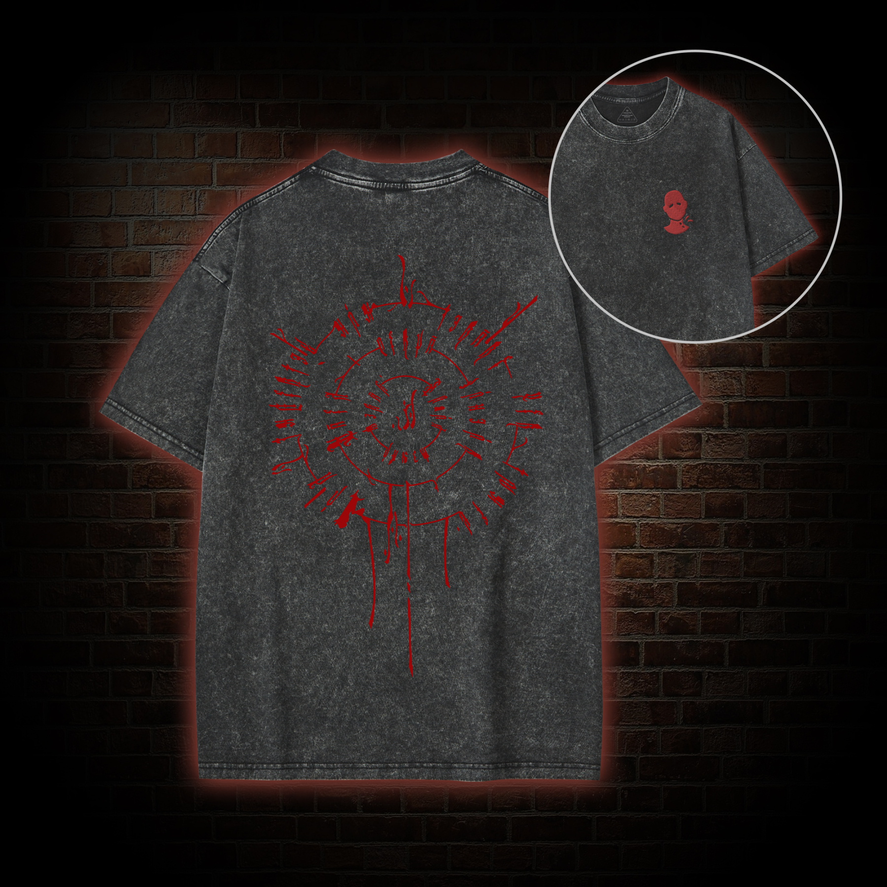 Bloodless Vintage Back Print Washed T-shirt