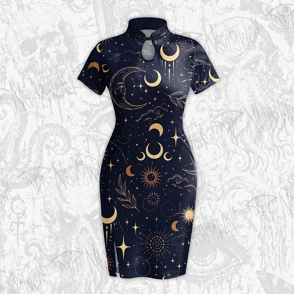 Celestial Aesthetic Velvet Mini Dress