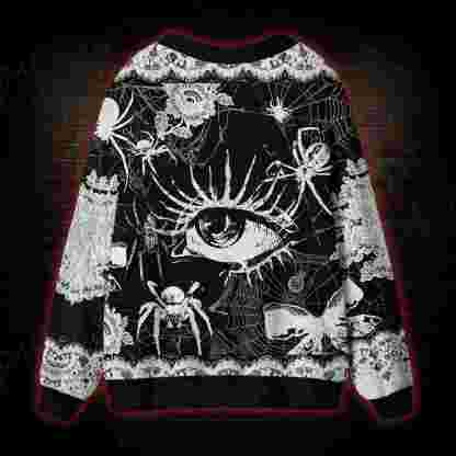 Lace Spider Noir Cardigan Sweater