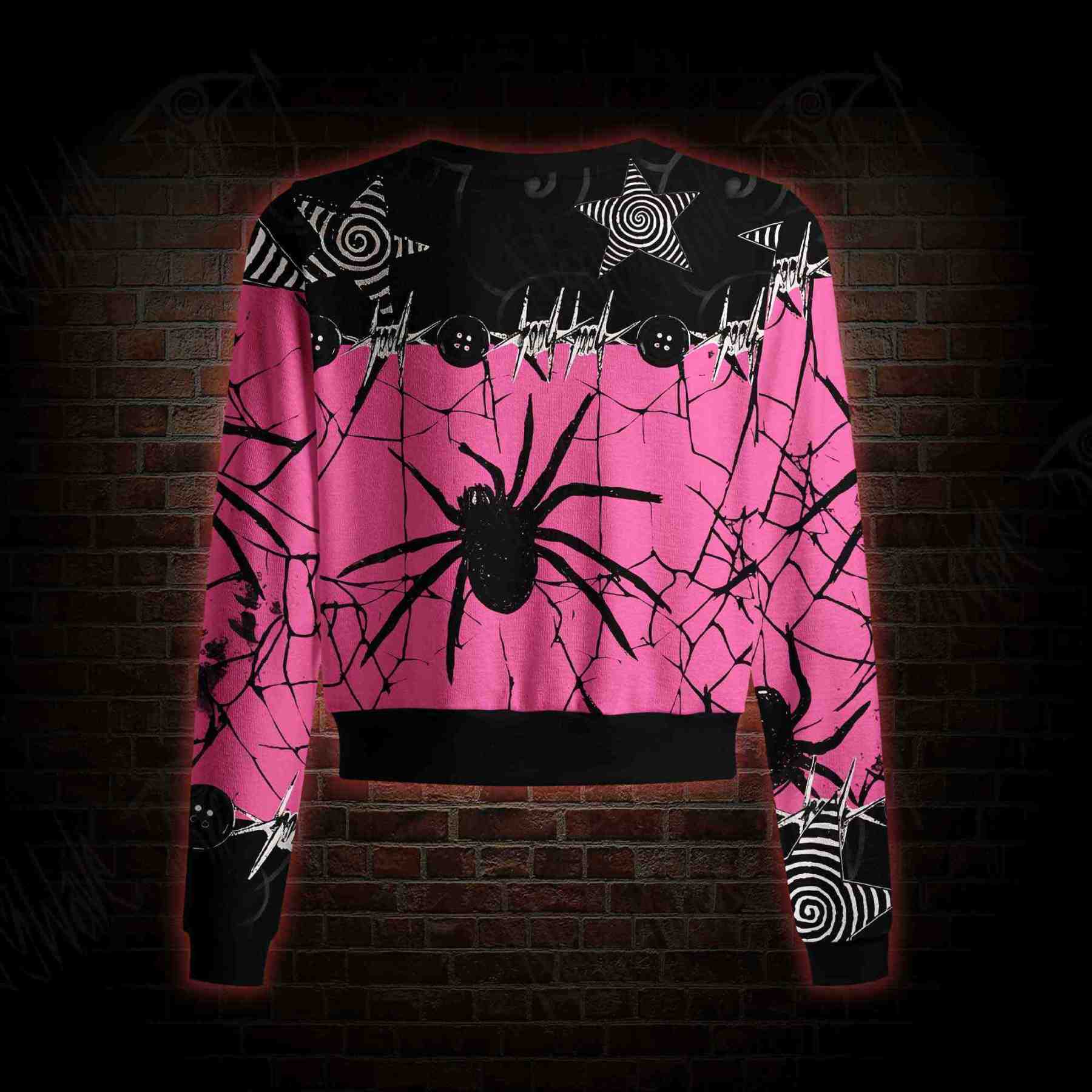 Pink Web Riot Light Weight Cardigan Sweater