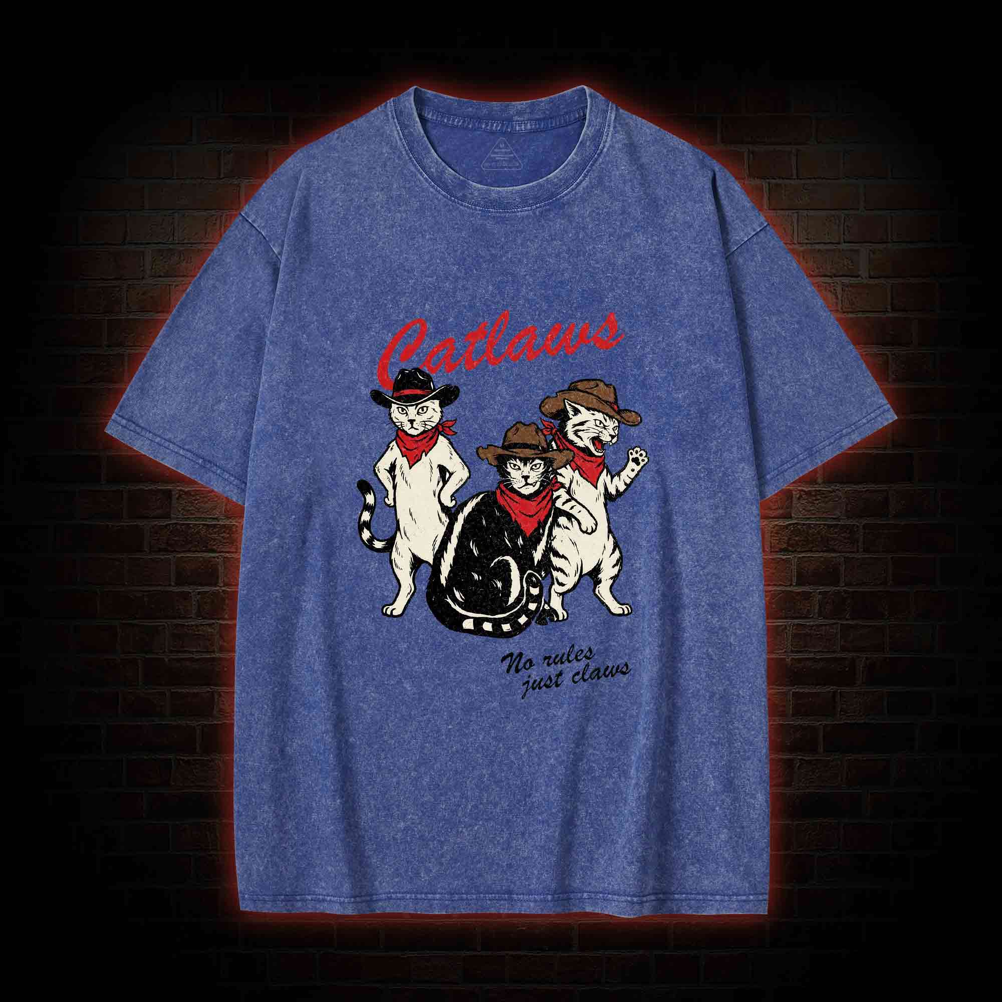 Vintage Cowboy Cat Washed T-shirt