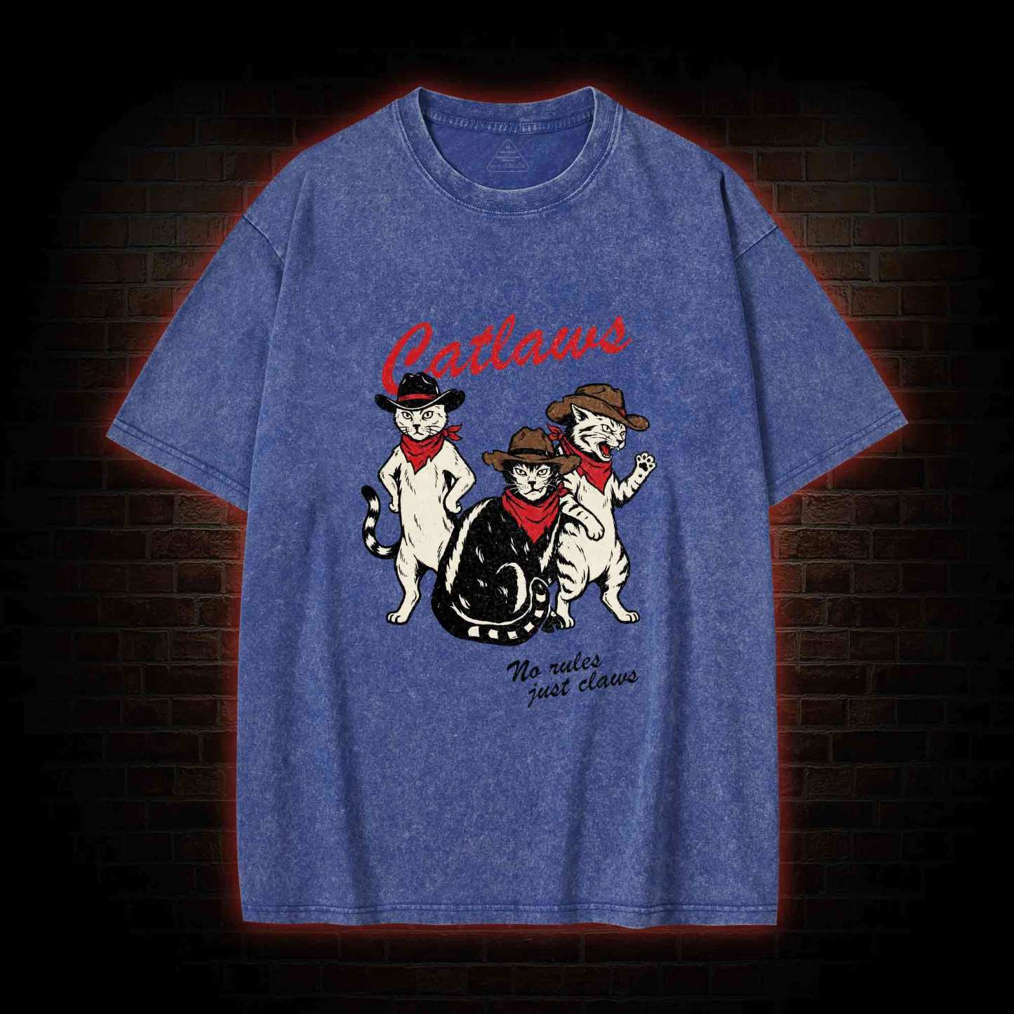 Vintage Cowboy Cat Washed T-shirt