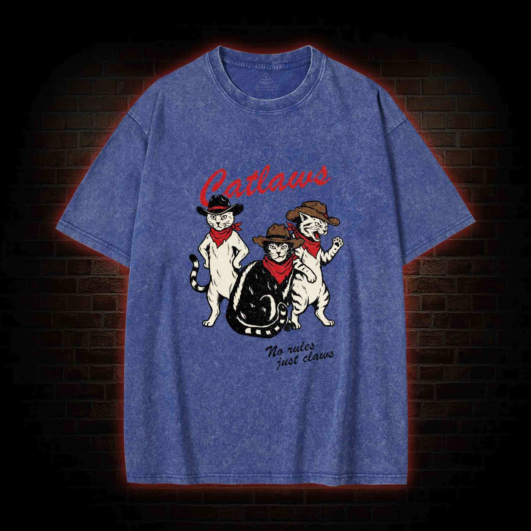 Vintage Cowboy Cat Washed T-shirt