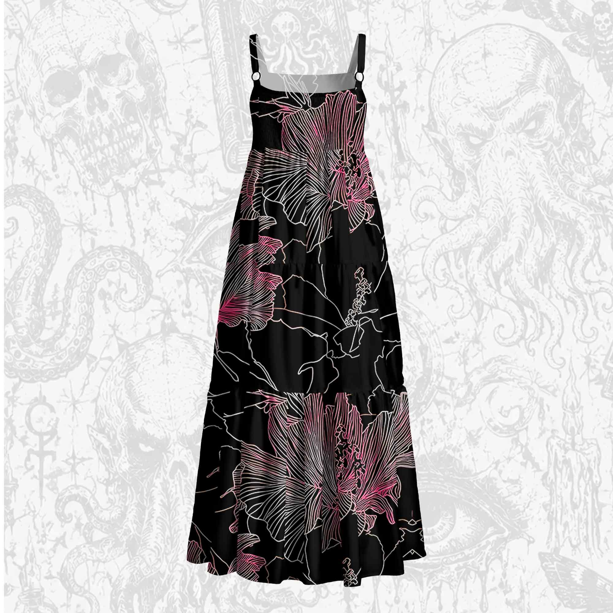 Witchy Botanical Wide Straps Maxi Dress