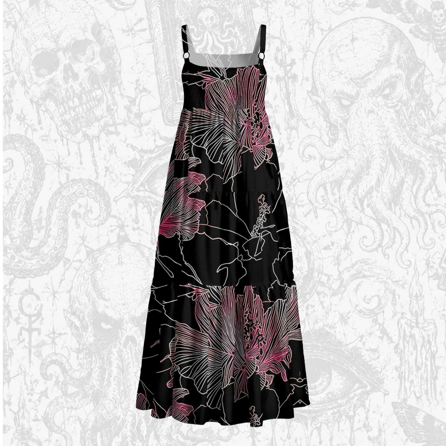 Witchy Botanical Wide Straps Maxi Dress