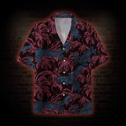 Crows Fly among the Palm Trees Hawaiian Shirt