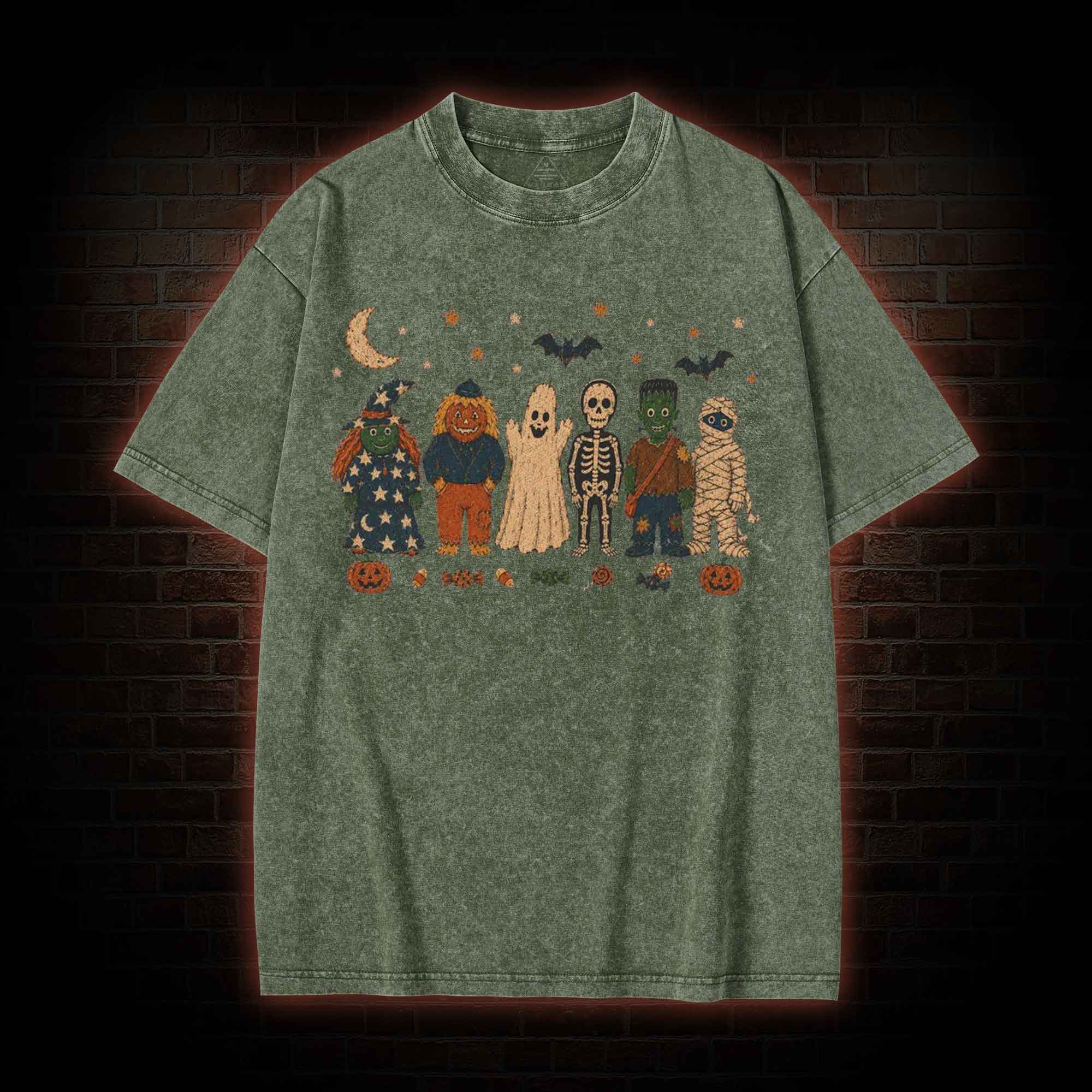Halloween Monsters Washed T-shirt